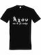 Unisex T-Shirt "Άχου Δεν Νοιάζει Greek Funny Saying" Schwarz