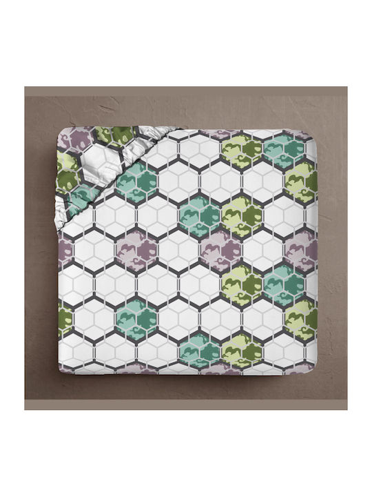 Isadore Lorraine Sheet King Size with Elastic 180x200+30cm. Beehive-green