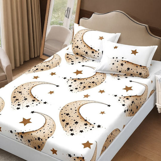 Pucioasa Set Husă de Pilotă Single cu Față de Pernă 160x200 Golden Stars