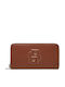 Wallet Grained Ziparound Μεγάλο Γυναικείο Πορτοφόλι Καφέ
