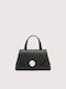 Leder Damentasche Schultertasche Schwarz