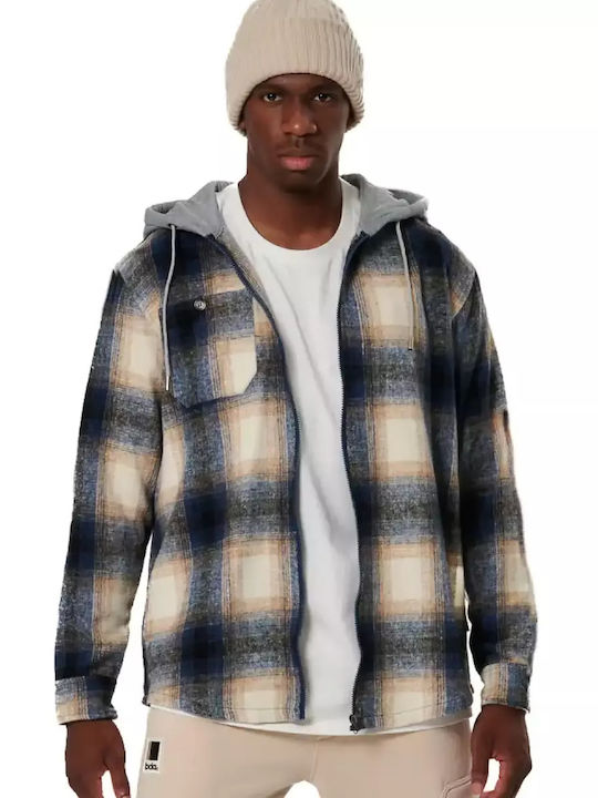 Body Action Herren-Fleecejacke mit Kapuze Blau