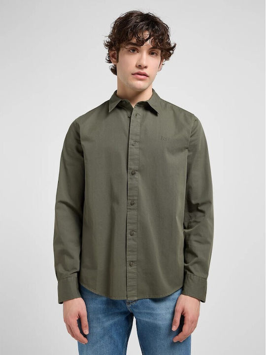 Lee Long-sleeved Denim Shirt Olive Gray