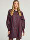 Mini Shirt Dress Dress Burgundy