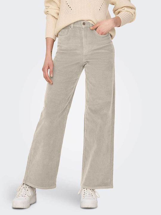 Only Wide Women's High-waisted Fabric Trousers ...