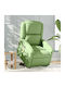 Fotoliu Relax Masaj cu Puf Catifelat Verde 71x86.5x99.5cm
