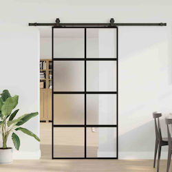 Vidaxl Set Ușă Glisantă Material Negru 102,5x20...