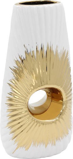Keskor Decorative Vase White 12x8x24cm