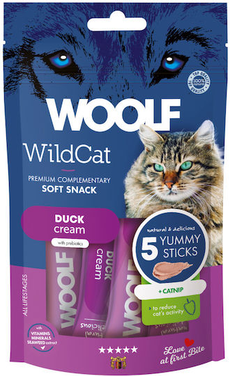 Woolf Котешка Лакомство Крем Вкус Патица И Пробиотици 5x14гр