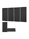3D Wall Panels Adhesive Black 59.944x29.972cm 4 Pieces
