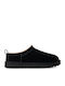 Classic Micro Closed-Toe Leather Women's Slippers Black