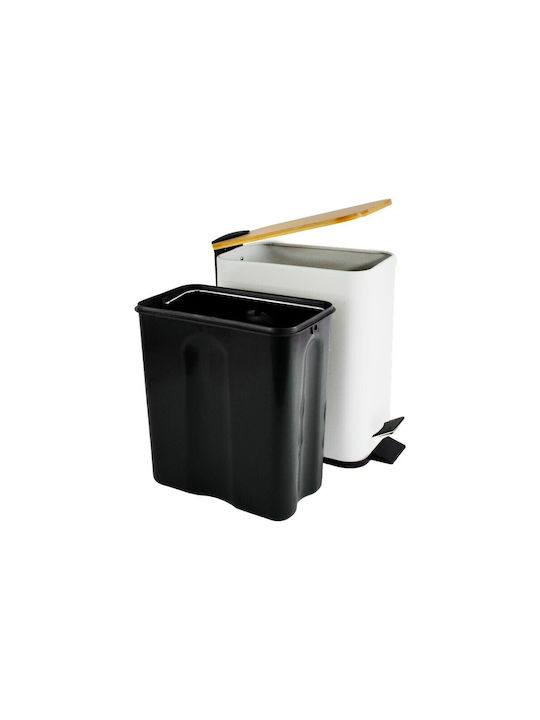 Next Soft Close White Office Waste Bin 6L H14.5x28x28cm