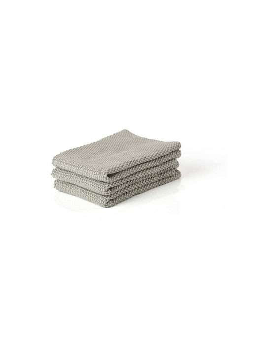Zone Denmark Towel from 100% Cotton in Gray Color 27x27cm 3pcs