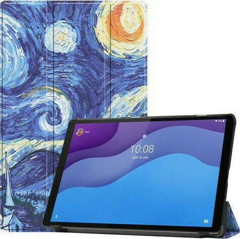 Кожен Калъф Книга Tri-fold Стойка Lenovo Tab M10 HD Gen 2 TB-X306F TB-X306X Звездна Нощ