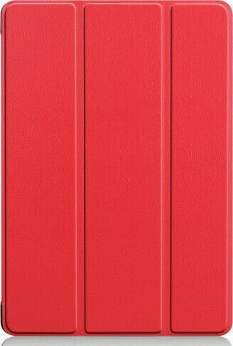 Tri-fold Book Leather Stand Case Red Front Transparent Silicone Back Huawei Mediapad T5 10 Oem