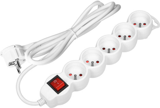 Orno Power Strip 5 Positions with Switch and Cable 3m
