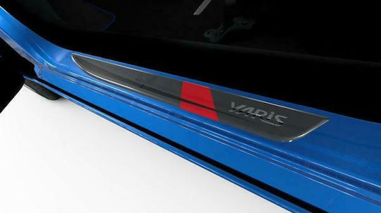 Toyota Genuine 2 Pieces Aluminum Door Sill Protectors Yaris 17'-19' Sports Theme Red Line Front