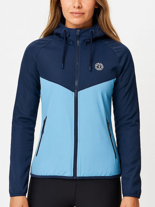 Γυναικείο Μπουφάν Running Αντιανεμικό Light Blue / Dark Blue