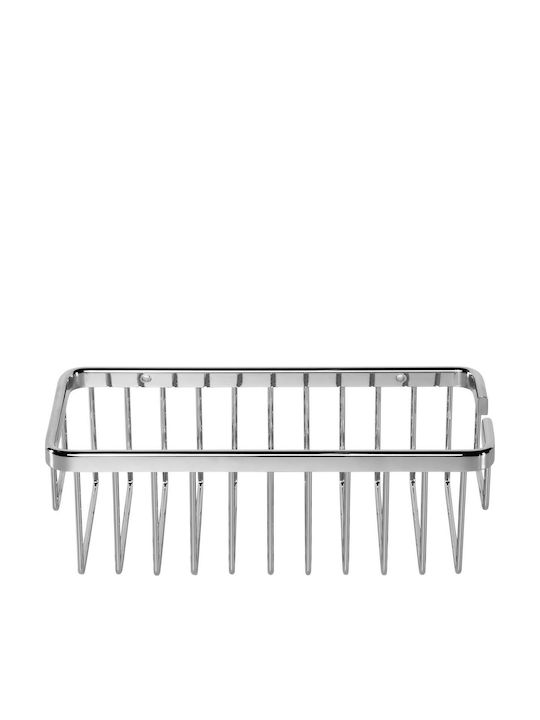 Tesa Wall Mounted Bathroom Shelf Metallic Silver