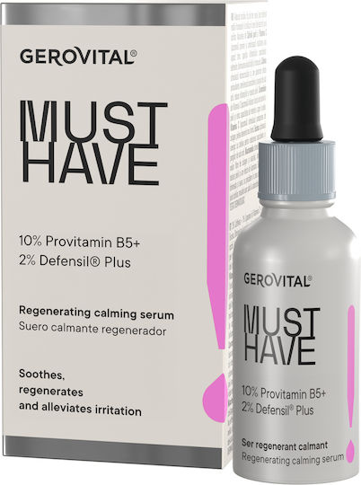 Gerovital Must Have Regenerating Soothing and Anti-aging Serum for Face with Panthenol for Lifting and Firming 30ml