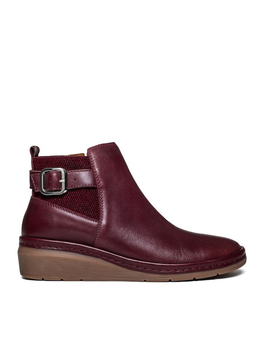 Stiefeletten Damen Burgundisch