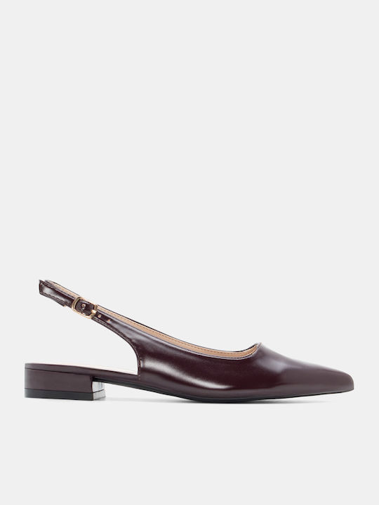 Γυναικείες Μπαλαρίνες Slingback με Λουράκι σε Μπορντό Χρώμα