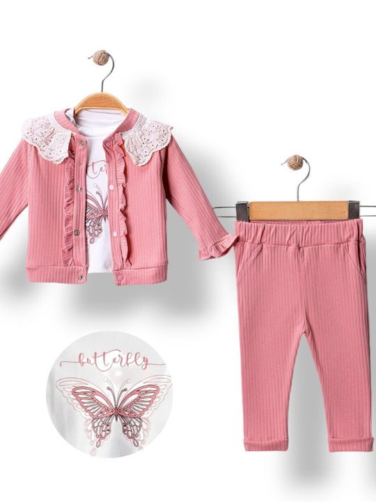 Kids' Set with Pants Winter 2pcs Pink