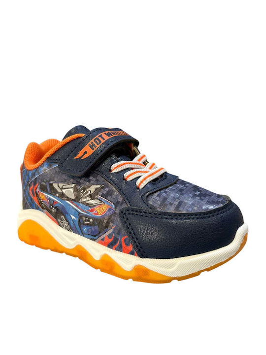 Kids Sneakers with Hoop & Loop Closure and Lights Blue