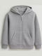 Athletic Kids Cardigan Cotton with Hood Gray