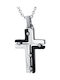 Kiriakos Gofas Men's Cross Double Sided from Steel with Chain