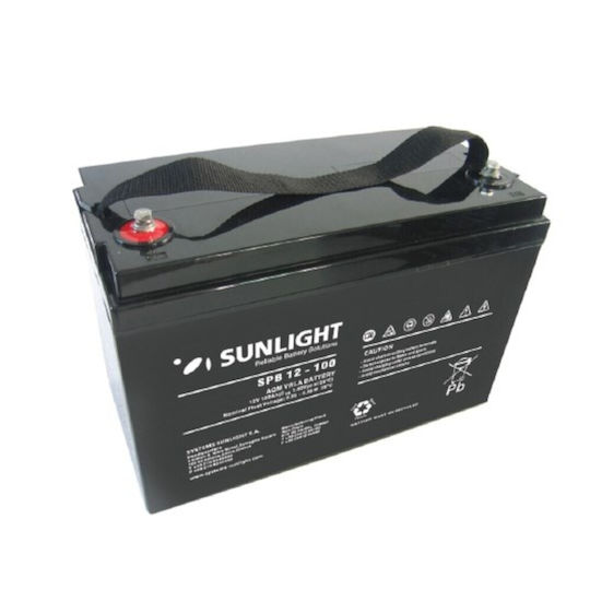 SunLight Батерия за фотоволтаични системи AGM Затворен тип 12V 100Ах (SPB12-100M8)