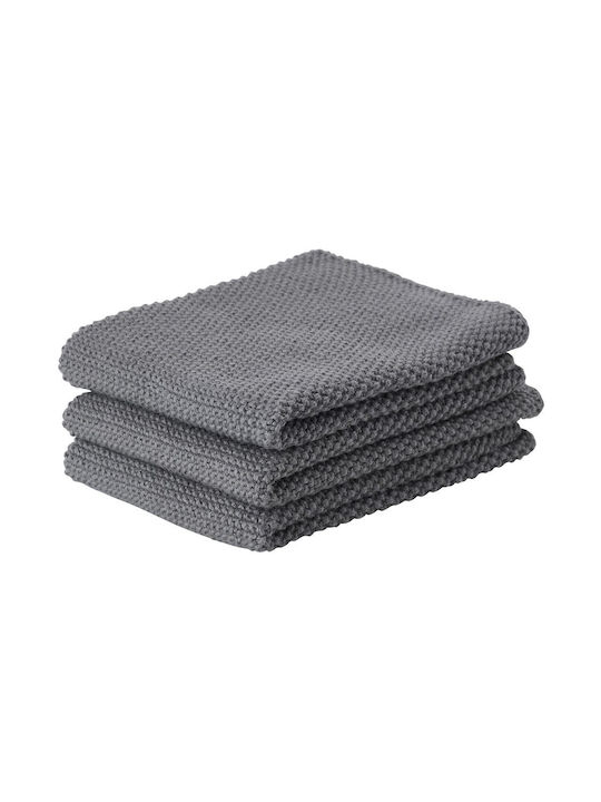 Zone Denmark Towel from 100% Cotton in Gray Color 27x27cm 3pcs