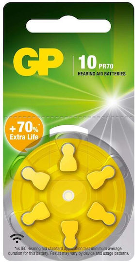 GP Batteries Hearing Aid Batteries 10 1.4V 6pcs