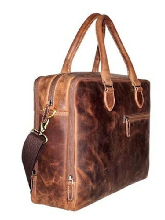 Leather Men's Briefcase Tabac Brown