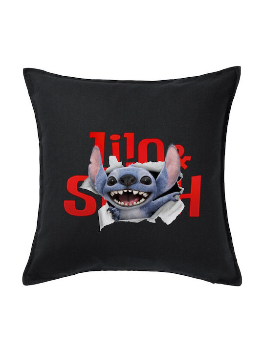 Stitch Movie Kids Throw Pillow Couch Black 100% Cotton Filling Included 50x50cm