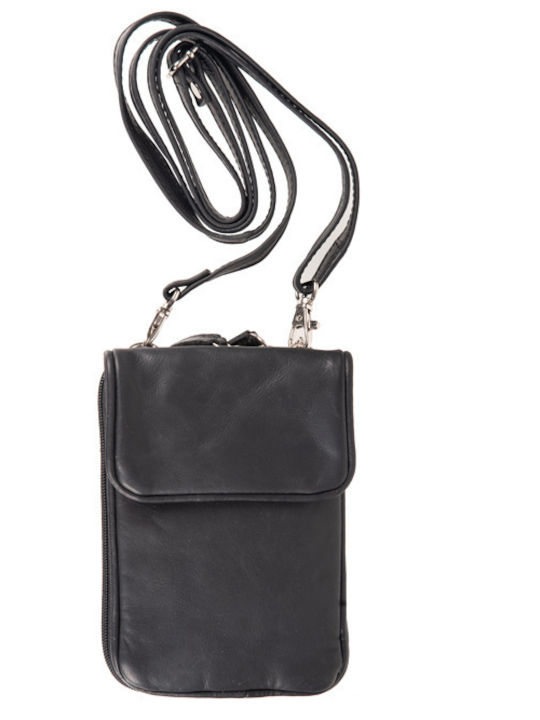 Leder Damentasche Schultertasche Schwarz
