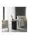 Round Side Table Dovel from Solid Wood Black L50xW50xH45cm.