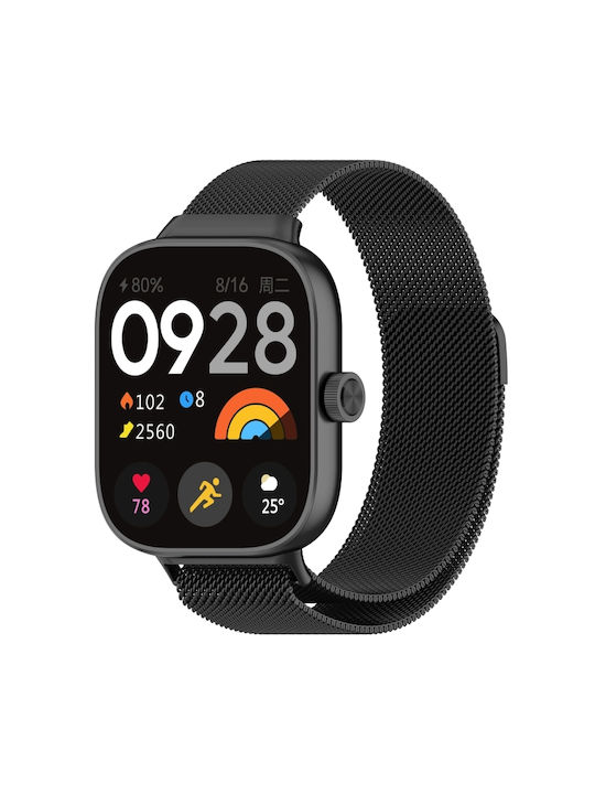 Redmi Watch 4 Xiaomi Smart Band 9 Pro Milan Magnetic Steel Mesh Watch Band Black Redmi Watch 4 Xiaomi Smart Band 9 Pro Milan Magnetic Steel Mesh Watch Band Black