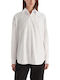 Langärmelig Damen Hemd White