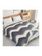 SpitiBazaar Одеяло Велур Единично 160x240см. Dark Grey - White