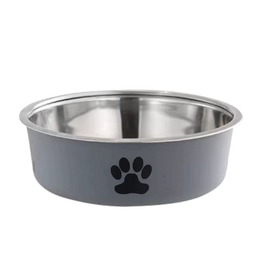 MrZoo Stainless Steel Bowl Food for Dog & Cat 18cm in Gray Color