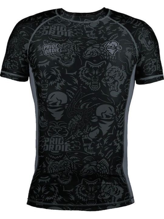 PrideOrDie Short Sleeve Shirt POD293 for Jiu-Jitsu Black