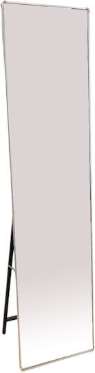 Mega Bazaar Rechteckiger Silberner Boden- oder Standspiegel 160x40cm