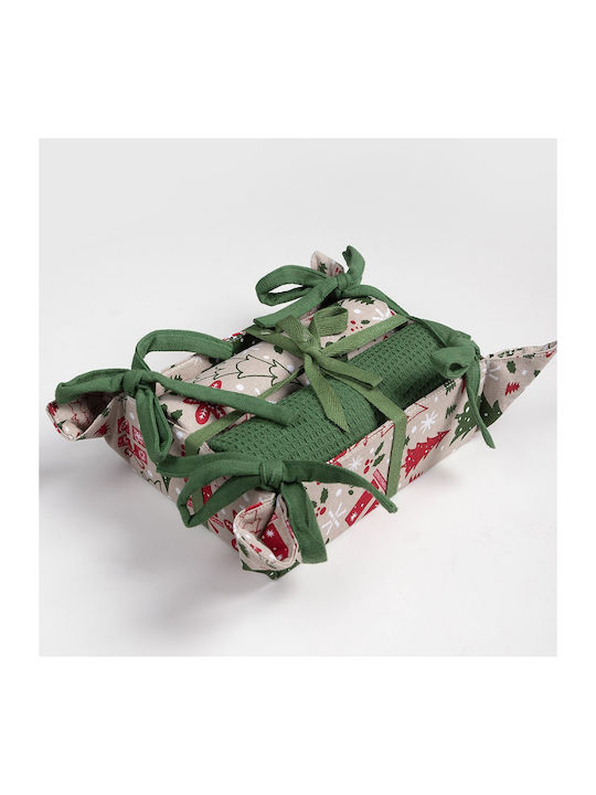 Silk Fashion Weihnachtliches Brotkorb Stoff 65x40cm 2 Stücke