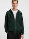 Sweatshirt with Hood Open Green