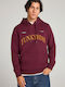 Sweatshirt with Hood Burgundy