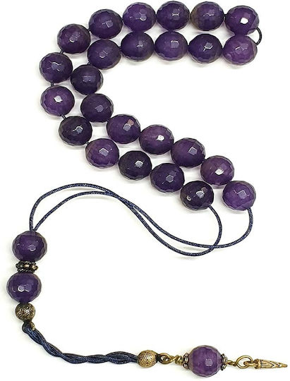 Roloi Komboloi Amethyst Worry Beads with 25 Beads Purple 31cm