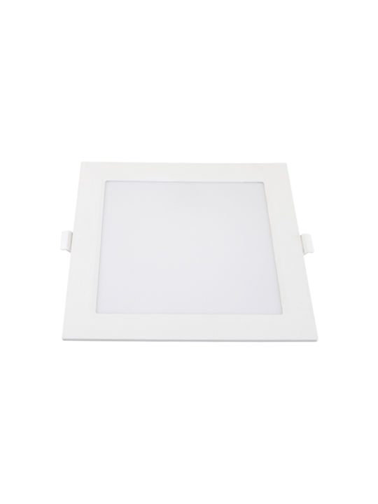 Optonica Square Recessed Spot with Integrated LED and Cool White Light White 1pcs