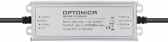 Optonica Waterproof LED Power Supply IP67 200W with Output Voltage 48V