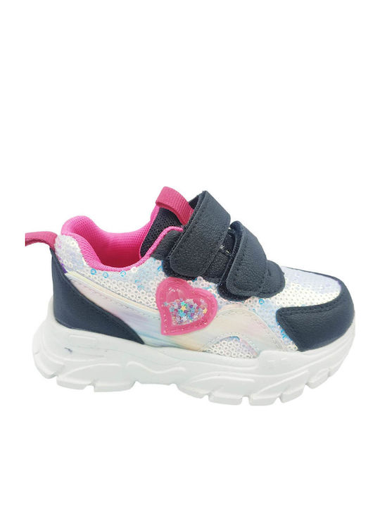 Atlanta Kids Sneakers with Scratch Silver
